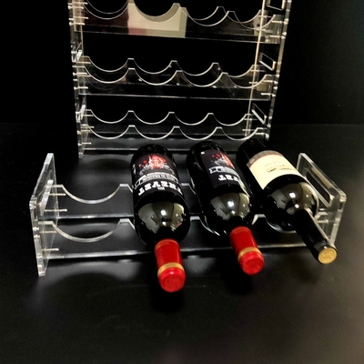 Chiaro organizzatore accatastabile indipendente acrilico Display Wine Rack della bottiglia