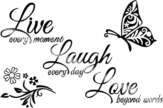 Autoadesivi ispiratori della parete dello specchio di Live Every Mom Words Acrylic per la risata ogni giorno