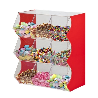 recipienti acrilici dell'esposizione di Candy di spessore di 3mm con il Governo del lucite dei divisori