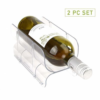 Esposizione acrilica del lucite del piano d'appoggio dello scaffale della bottiglia del doppio vino chiara