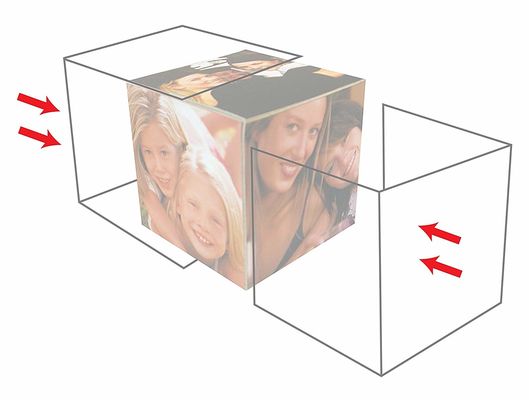 Di plastica cubo acrilico 3.25x3.25Inch della foto parteggiato chiari 6 per il regalo