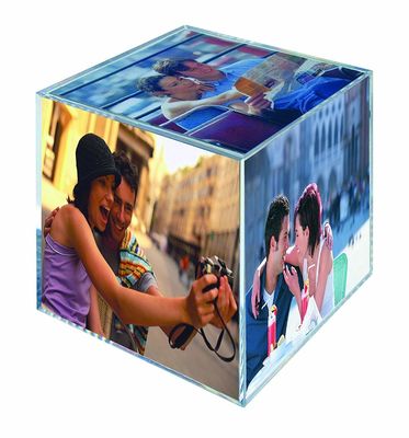 Di plastica cubo acrilico 3.25x3.25Inch della foto parteggiato chiari 6 per il regalo