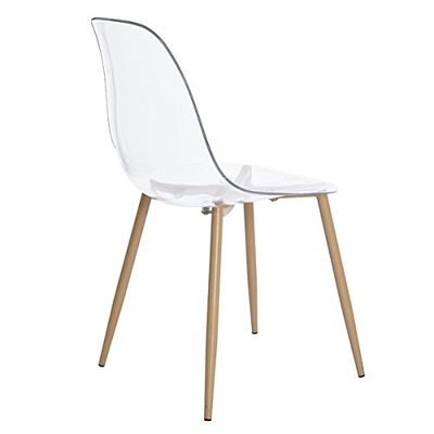 Sedia acrilica del fantasma della radura del ODM dell'OEM, gambe del metallo di Eames Style Plastic Chair With